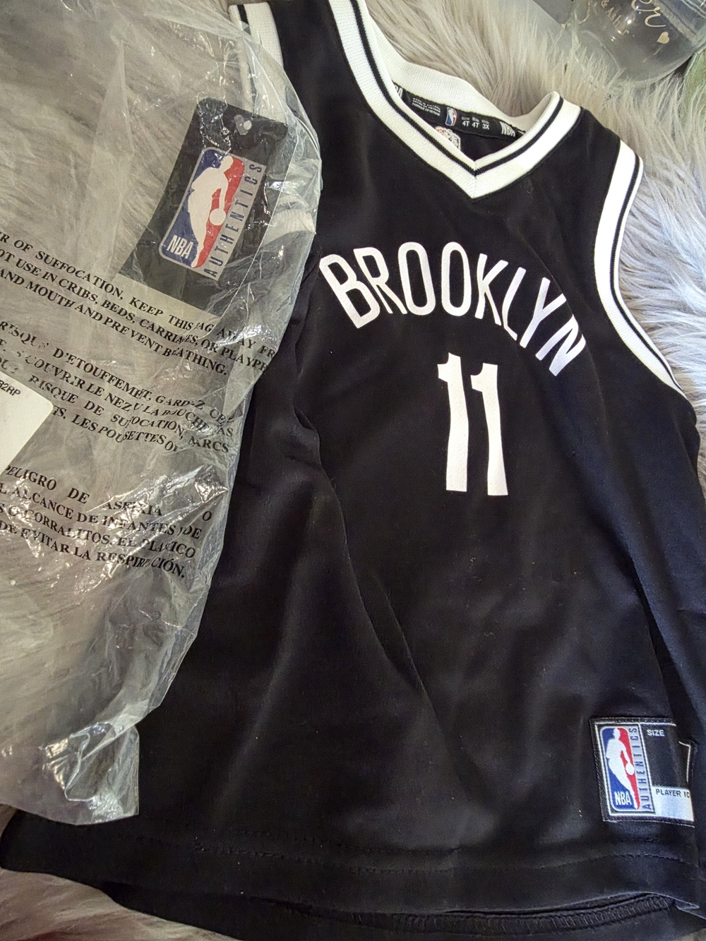 NBA Brooklyn Kids Black and White #11 Basketball Jersey